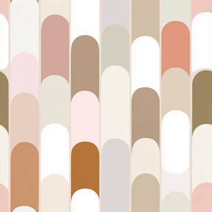 Geometric Neutral Wallpaper Mid Century Arch Pattern Modern Wall Decor