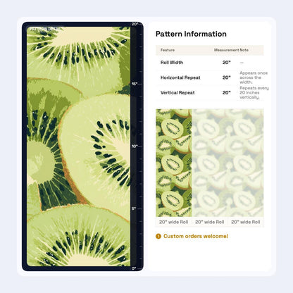 Kiwi Fruit Wallpaper Green Pattern Bold Modern Playful Unique Wall Decor