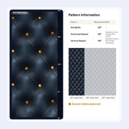 Dark Blue Tufted Leather Wallpaper Luxury Wall Decor Chesterfield Pattern Elegant Interior Design