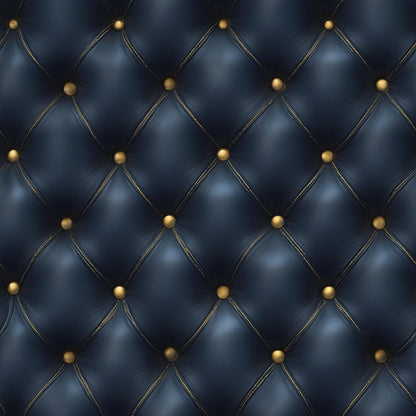 Dark Blue Tufted Leather Wallpaper Luxury Wall Decor Chesterfield Pattern Elegant Interior Design