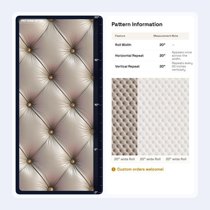 Beige Tufted Wallpaper Leather Look Wall Decor Neutral Luxury Panel Design Classic Elegant Interior