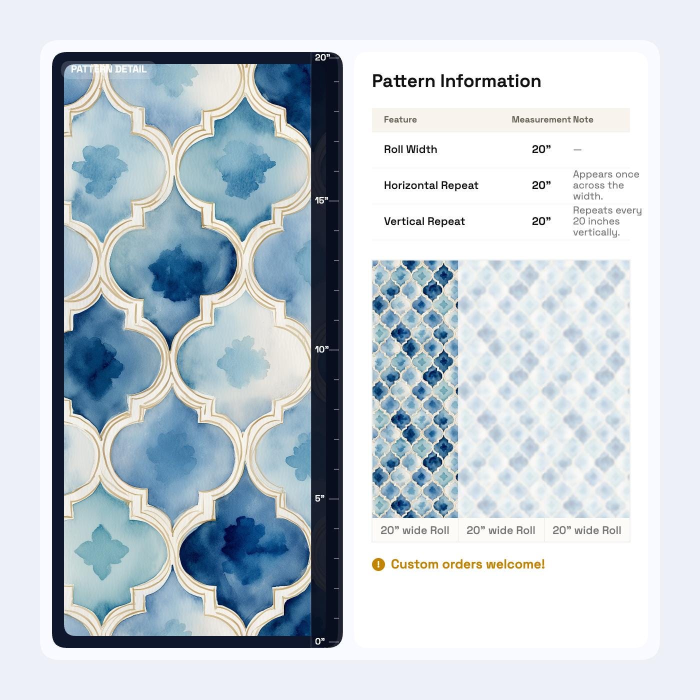 Moroccan Tile Wallpaper Set Blue Trellis Pattern Coastal Wall Decor Boho Chic Design
