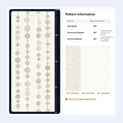 Neutral Bead Line Wallpaper Set Minimal Dot Pattern Scandinavian Japandi Wall Decor