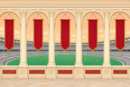 Roman Amphitheater Wall Mural Classical Columns Arena View Luxury Decor