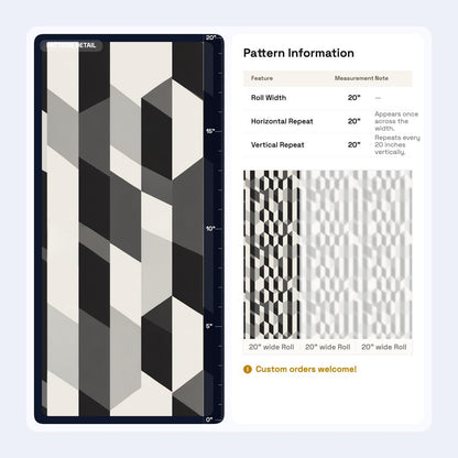 Geometric Wallpaper Modern Pattern Black White Wall Design 3D Cube Abstract Decor