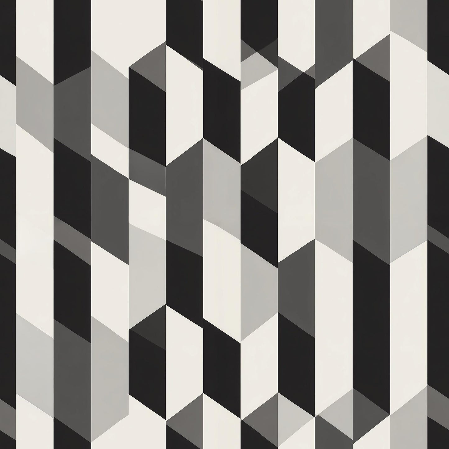 Geometric Wallpaper Modern Pattern Black White Wall Design 3D Cube Abstract Decor