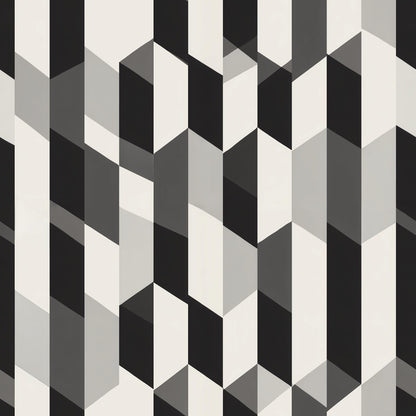 Geometric Wallpaper Modern Pattern Black White Wall Design 3D Cube Abstract Decor