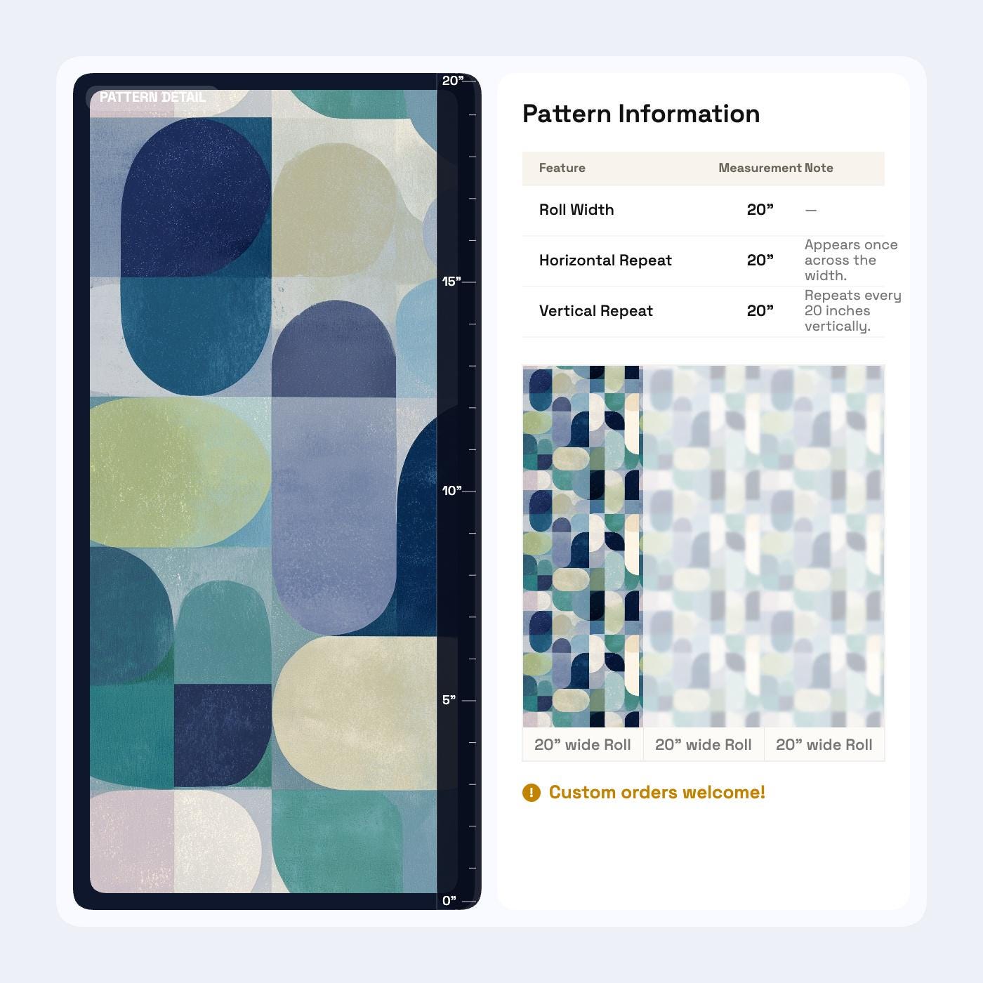 Mid Century Geometric Wallpaper Retro Pattern Blue Green Modern Abstract Wall Decor