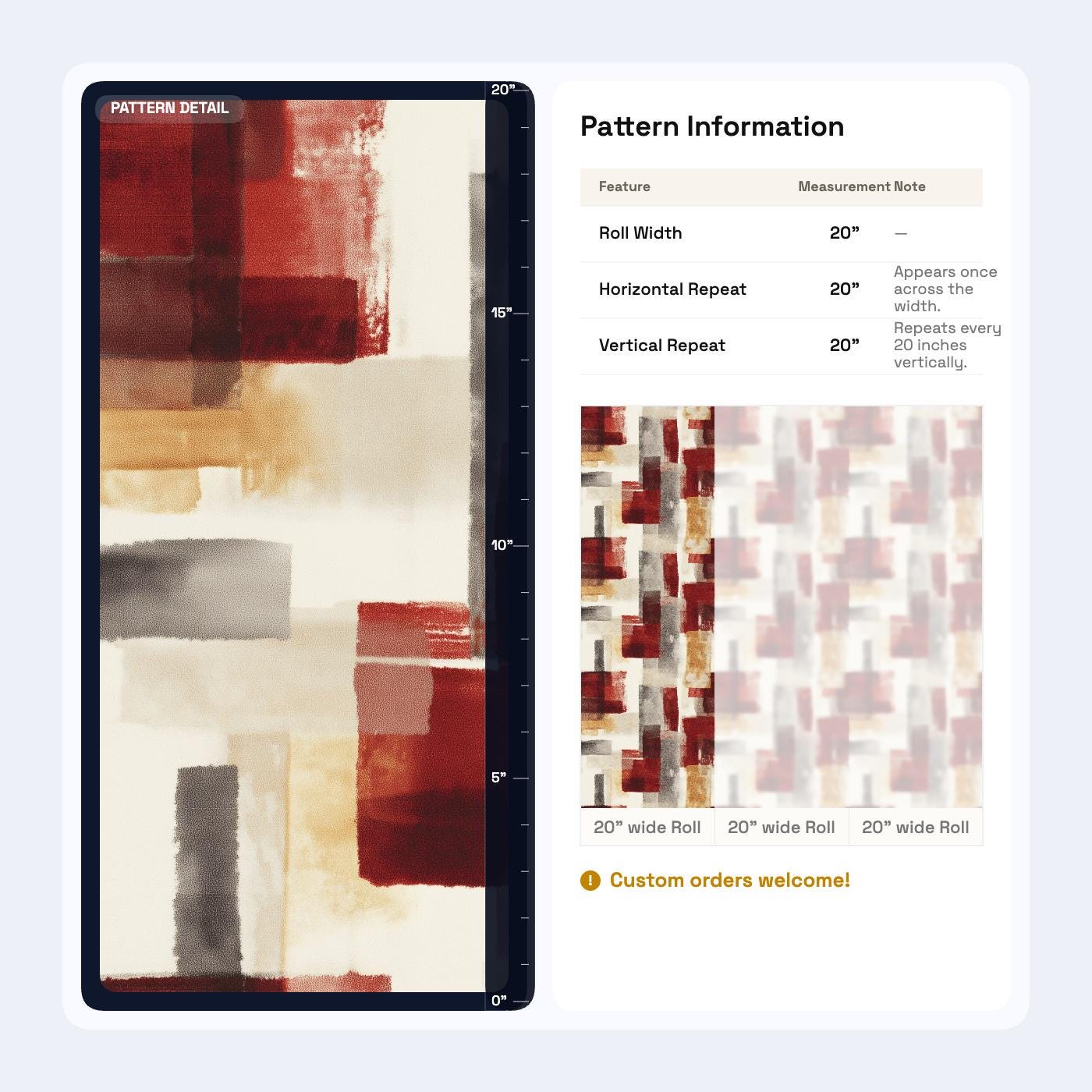 Abstract Brush Stroke Wallpaper Red Beige Artistic Texture Modern Statement Wall Decor