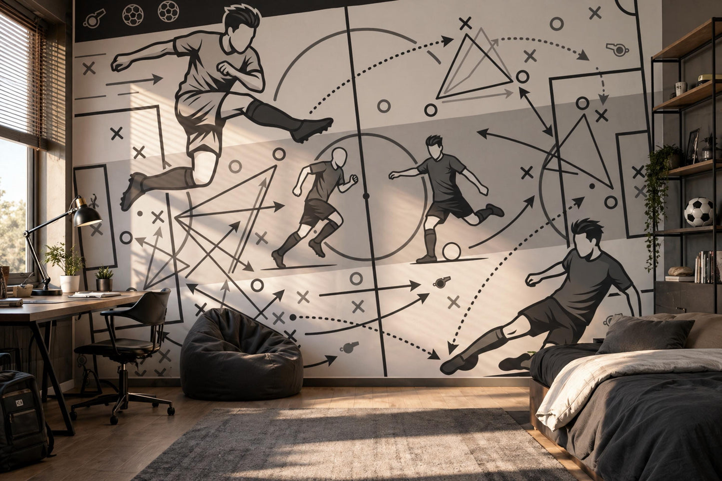 Soccer Tactics Wallpaper Sports Strategy Playbook Diagram Wall Mural