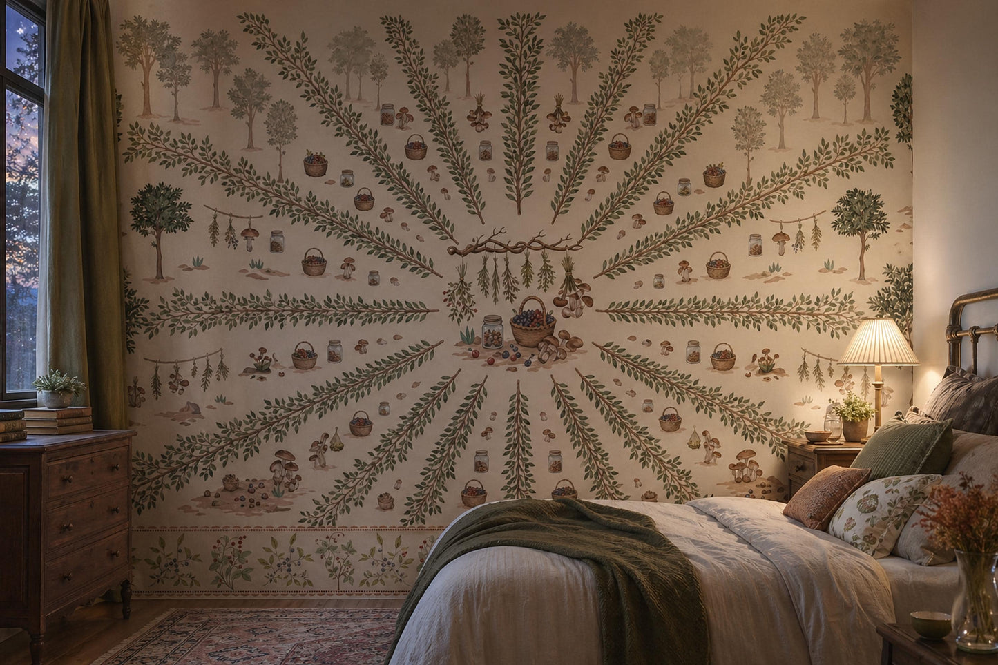 Foraging Wallpaper Botanical Berries Wall Mural