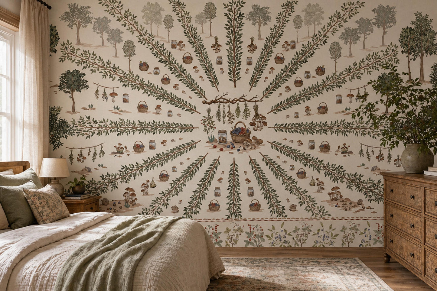 Foraging Wallpaper Botanical Berries Wall Mural