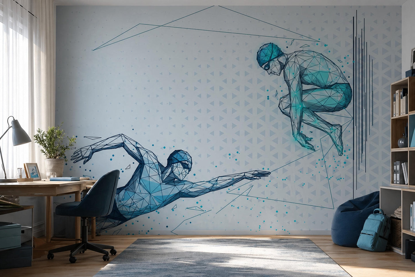 Low Poly Wallpaper Geometric Futuristic Wall Mural
