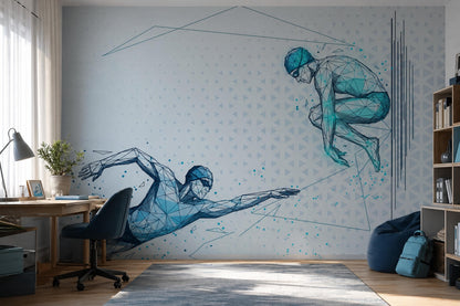 Low Poly Wallpaper Geometric Futuristic Wall Mural