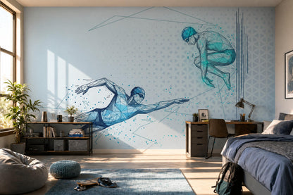 Low Poly Wallpaper Geometric Futuristic Wall Mural
