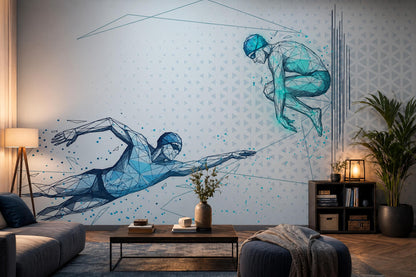 Low Poly Wallpaper Geometric Futuristic Wall Mural