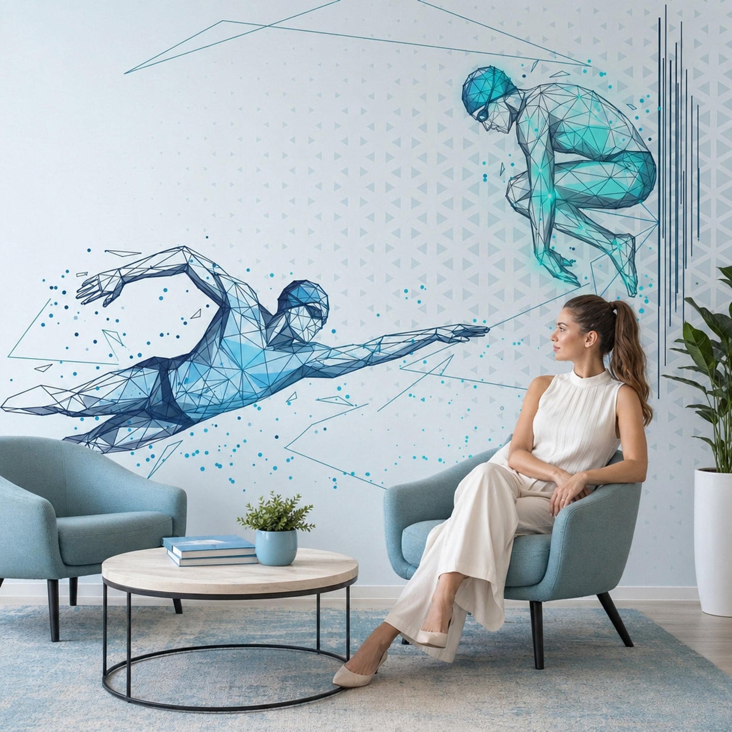 Low Poly Wallpaper Geometric Futuristic Wall Mural