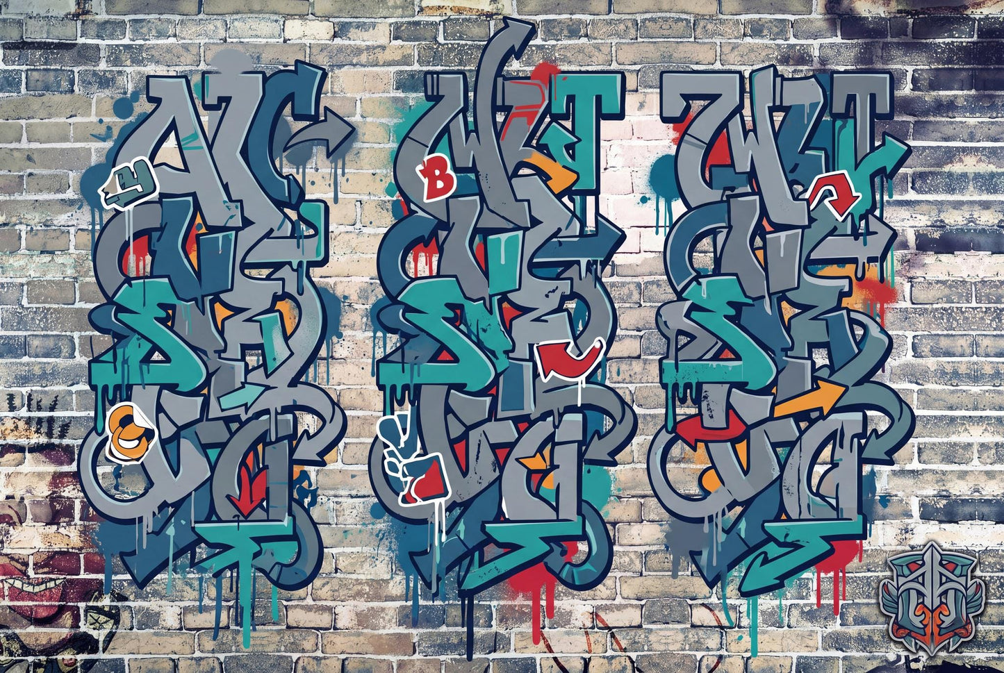 Urban Graffiti Wallpaper Brick Effect Street Style Loft Interior Gamer Room Accent