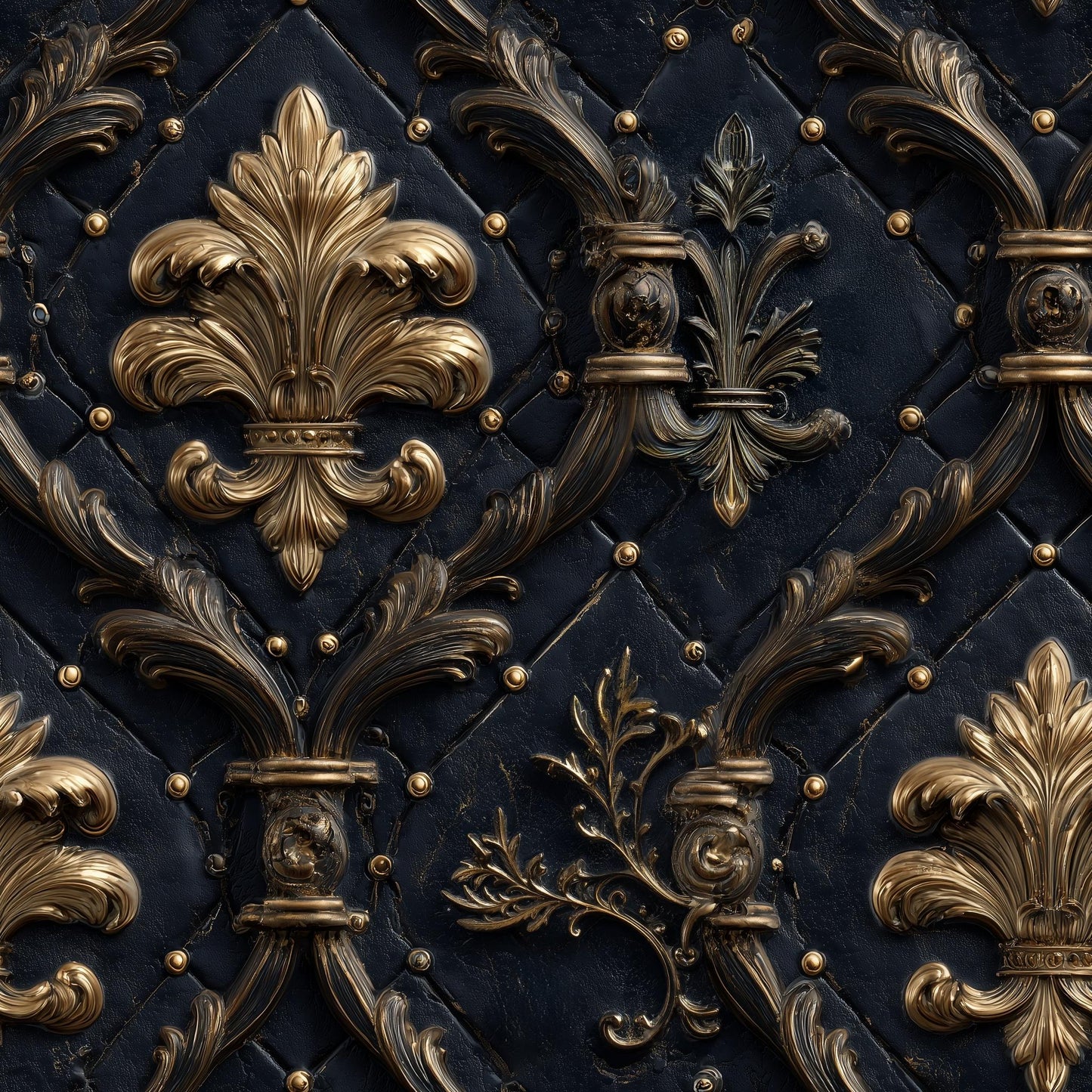 Black Gold Baroque Wallpaper Luxury Damask Pattern Dark Elegant Wall Decor