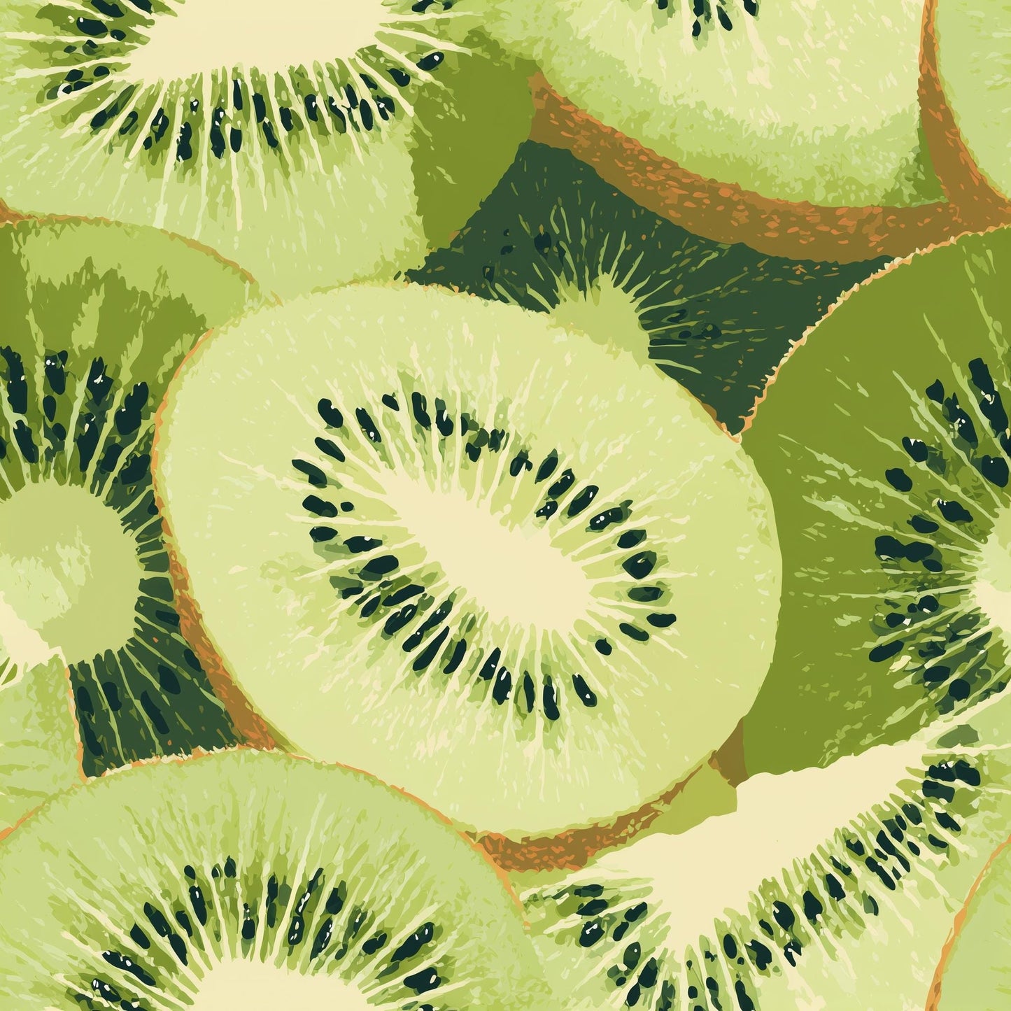 Kiwi Fruit Wallpaper Green Pattern Bold Modern Playful Unique Wall Decor