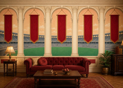 Roman Amphitheater Wall Mural Classical Columns Arena View Luxury Decor