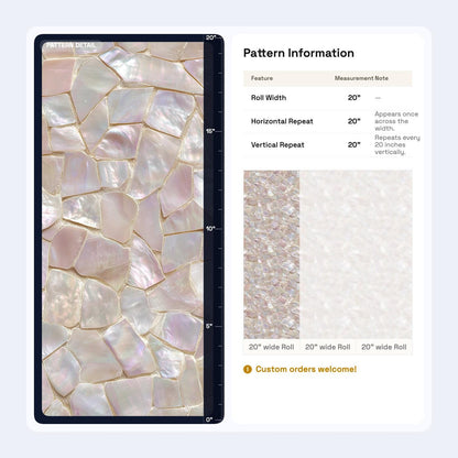 Mother of Pearl Wallpaper Iridescent Shell Mosaic Pattern Luxury Coastal Wall Decor