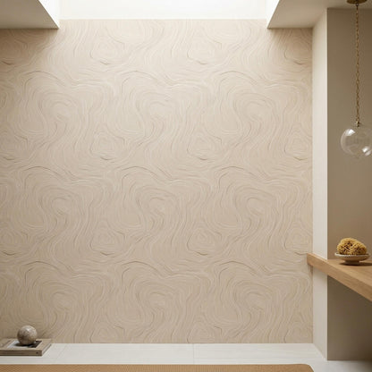 Topographic Wallpaper Contour Line Pattern Neutral Minimalist Modern Wall Decor