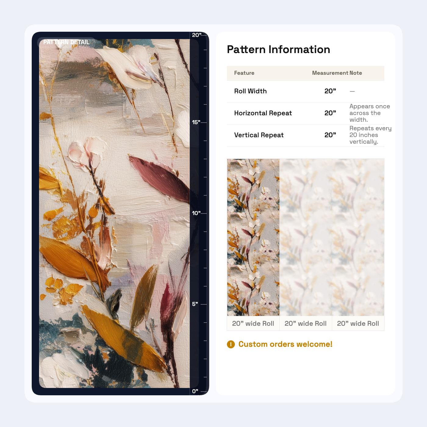Painterly Botanical Wallpaper Luxury Art Wall Decor Organic Modern Floral Pattern