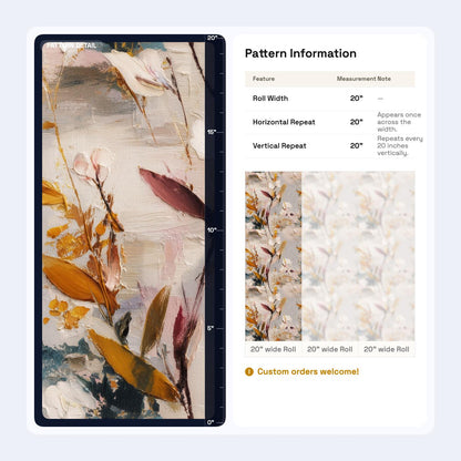 Painterly Botanical Wallpaper Luxury Art Wall Decor Organic Modern Floral Pattern
