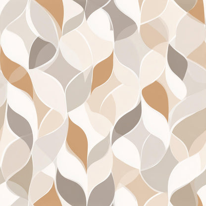 Neutral Botanical Wallpaper Japandi Leaf Pattern Scandinavian Organic Modern Decor
