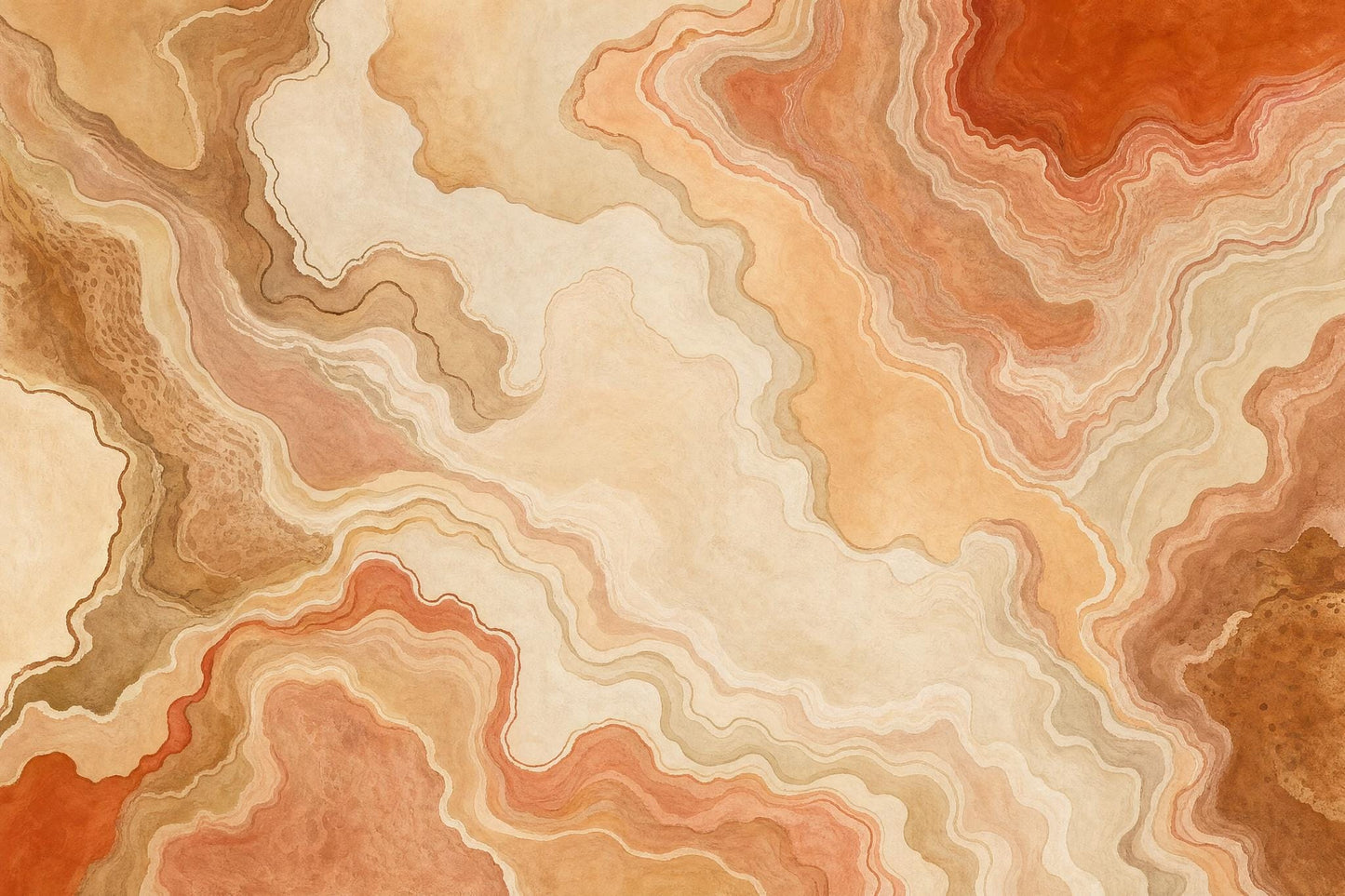 Terracotta Marble Wall Mural Earth Tone Abstract Stone Wall Decor