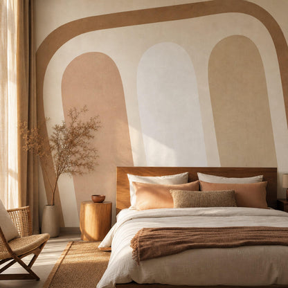 Neutral Arch Wall Mural Modern Organic Shapes Wallpaper Minimalist Contemporary Wall Decor