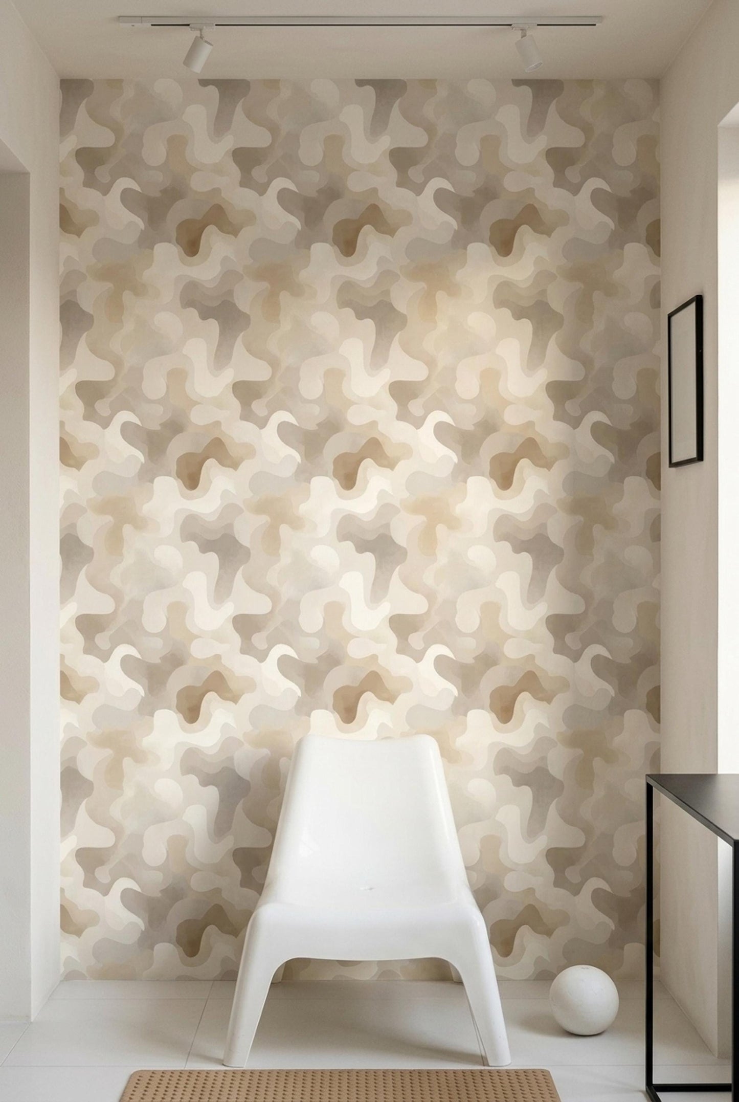 Organic Modern Wallpaper Neutral Abstract Pattern Japandi Wall Decor