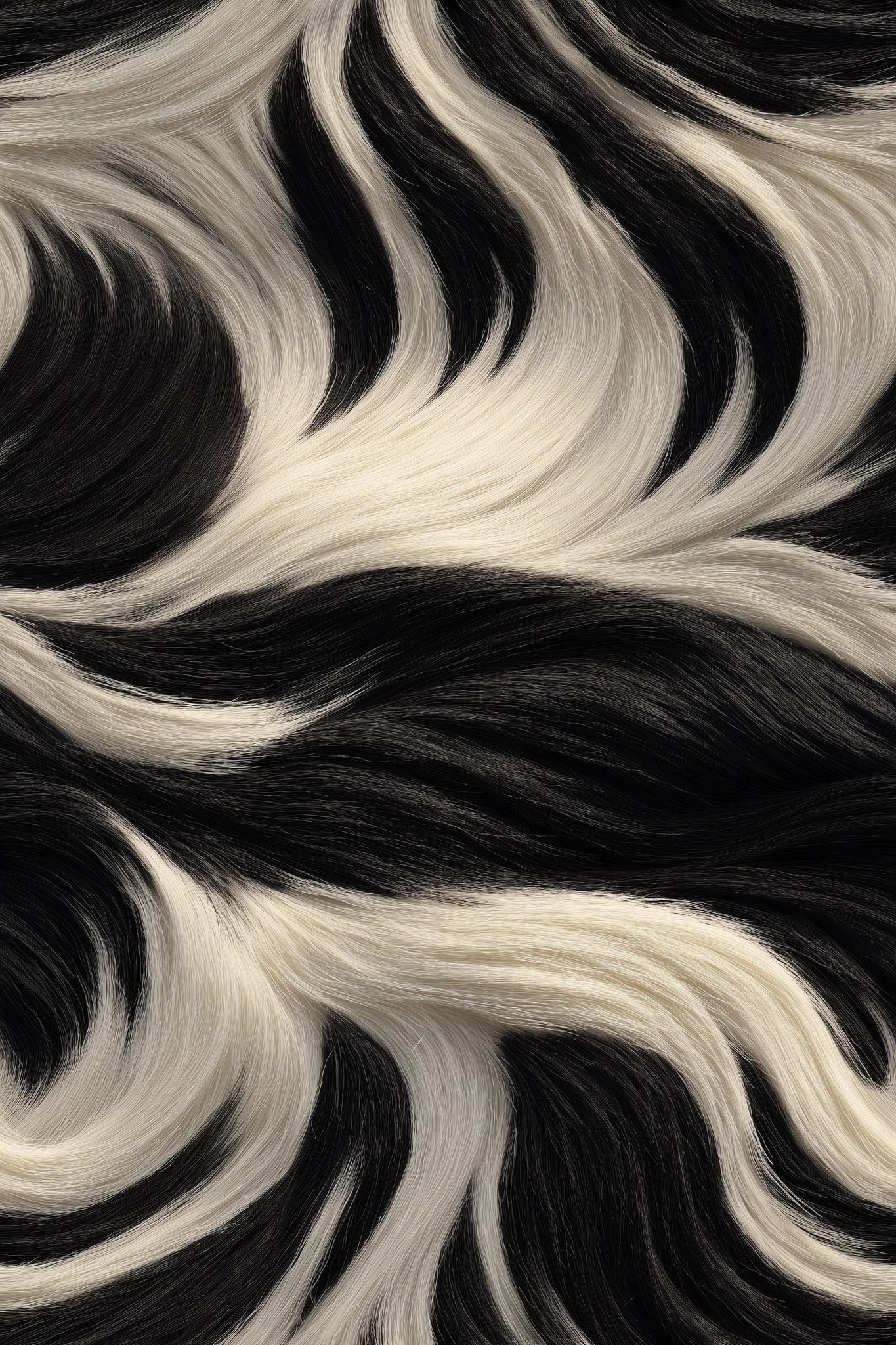 Abstract Zebra Fur Wallpaper Black White Organic Pattern Luxury Modern Statement Wall Decor
