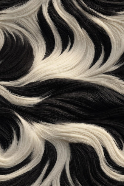 Abstract Zebra Fur Wallpaper Black White Organic Pattern Luxury Modern Statement Wall Decor