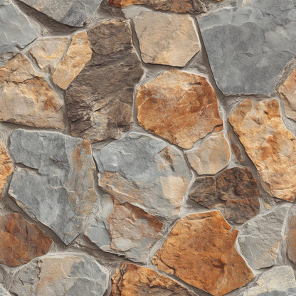 Rustic Stone Wall Wallpaper Faux Rock Pattern Natural Stacked Stone Cabin Lodge Decor