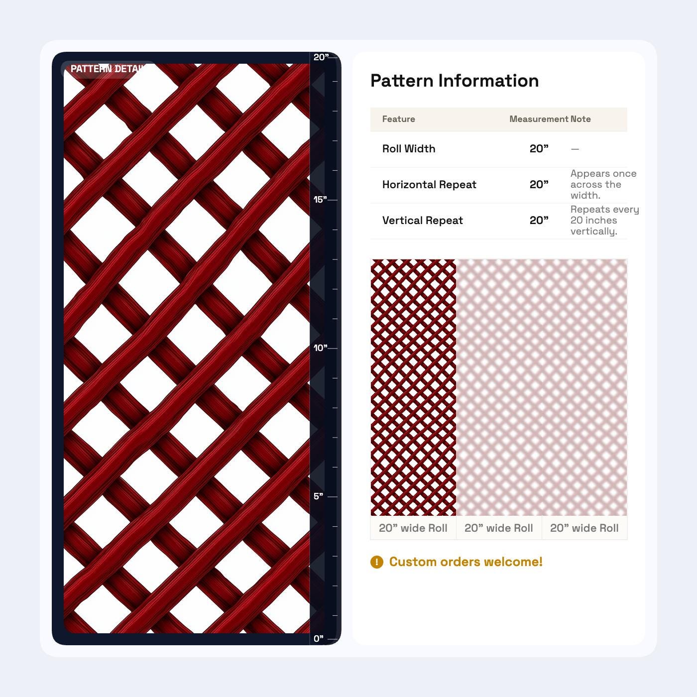 Red Trellis Wallpaper Geometric Lattice Pattern Modern Maximalist Accent Wall Decor
