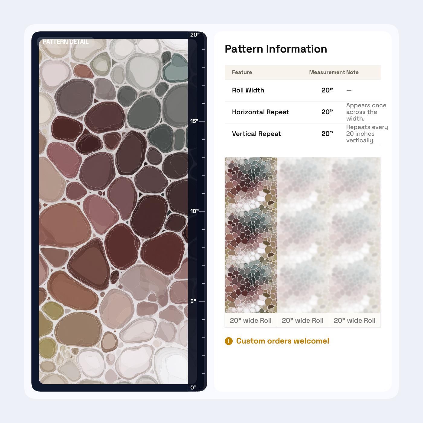 Stone Mosaic Wallpaper Organic Pebble Pattern Earth Tone Abstract Modern Wallpaper