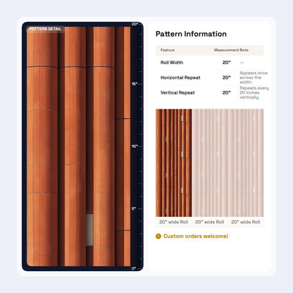 Terracotta Column Wallpaper Architectural Slat Pattern Modern Mediterranean Wall Decor