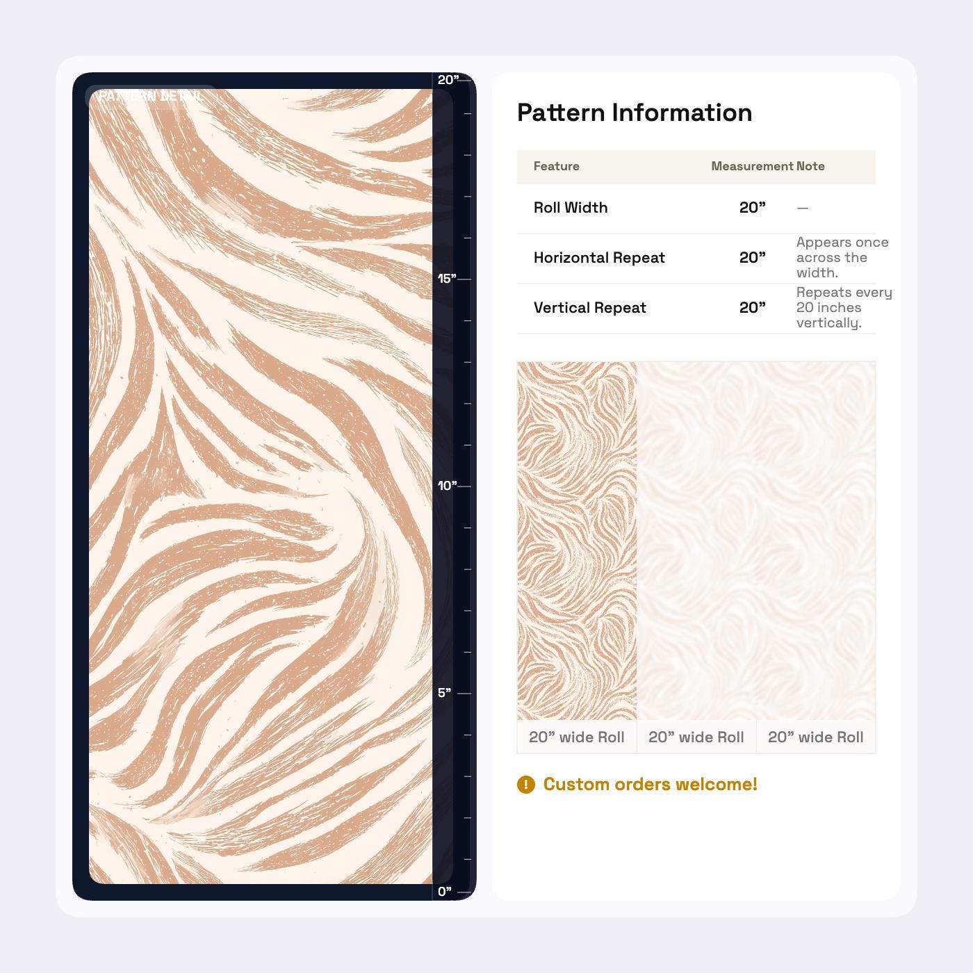 Blush Zebra Wave Wallpaper Organic Stripe Pattern Neutral Designer Wall Decor