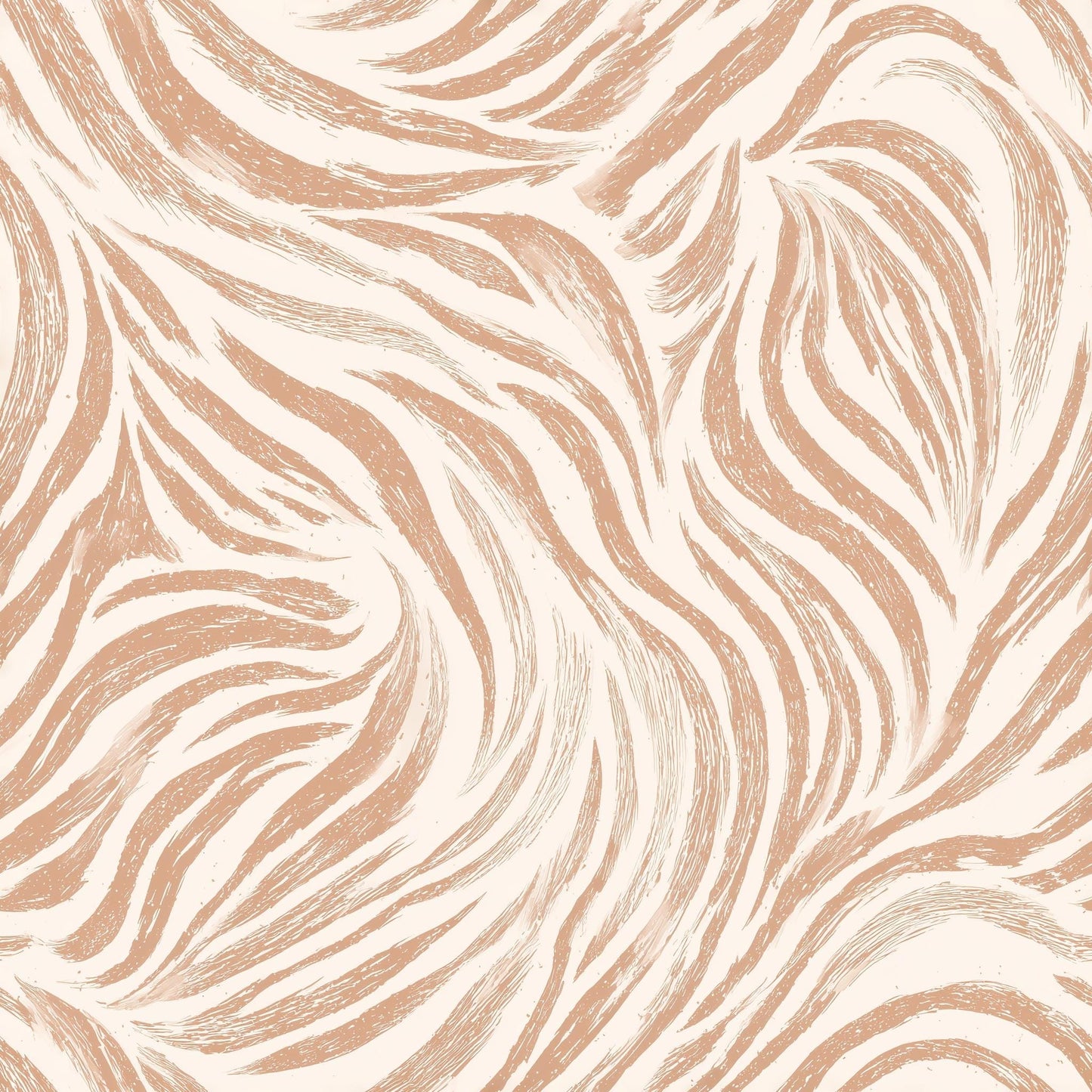 Blush Zebra Wave Wallpaper Organic Stripe Pattern Neutral Designer Wall Decor