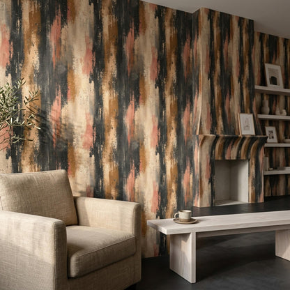Abstract Grunge Wallpaper Neutral Earth Tone Modern Rustic Wall Decor