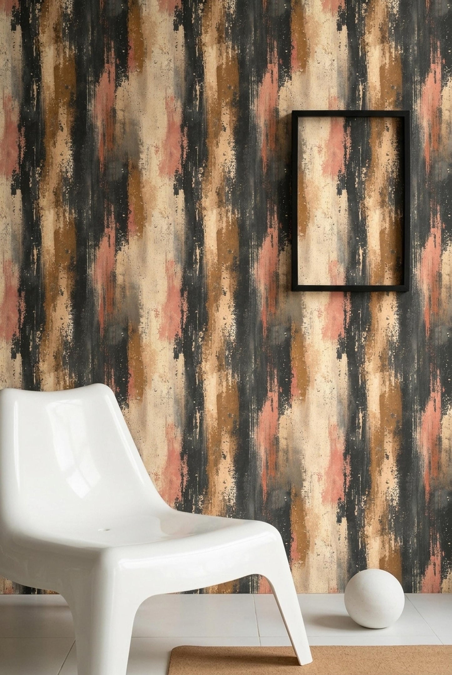 Abstract Grunge Wallpaper Neutral Earth Tone Modern Rustic Wall Decor