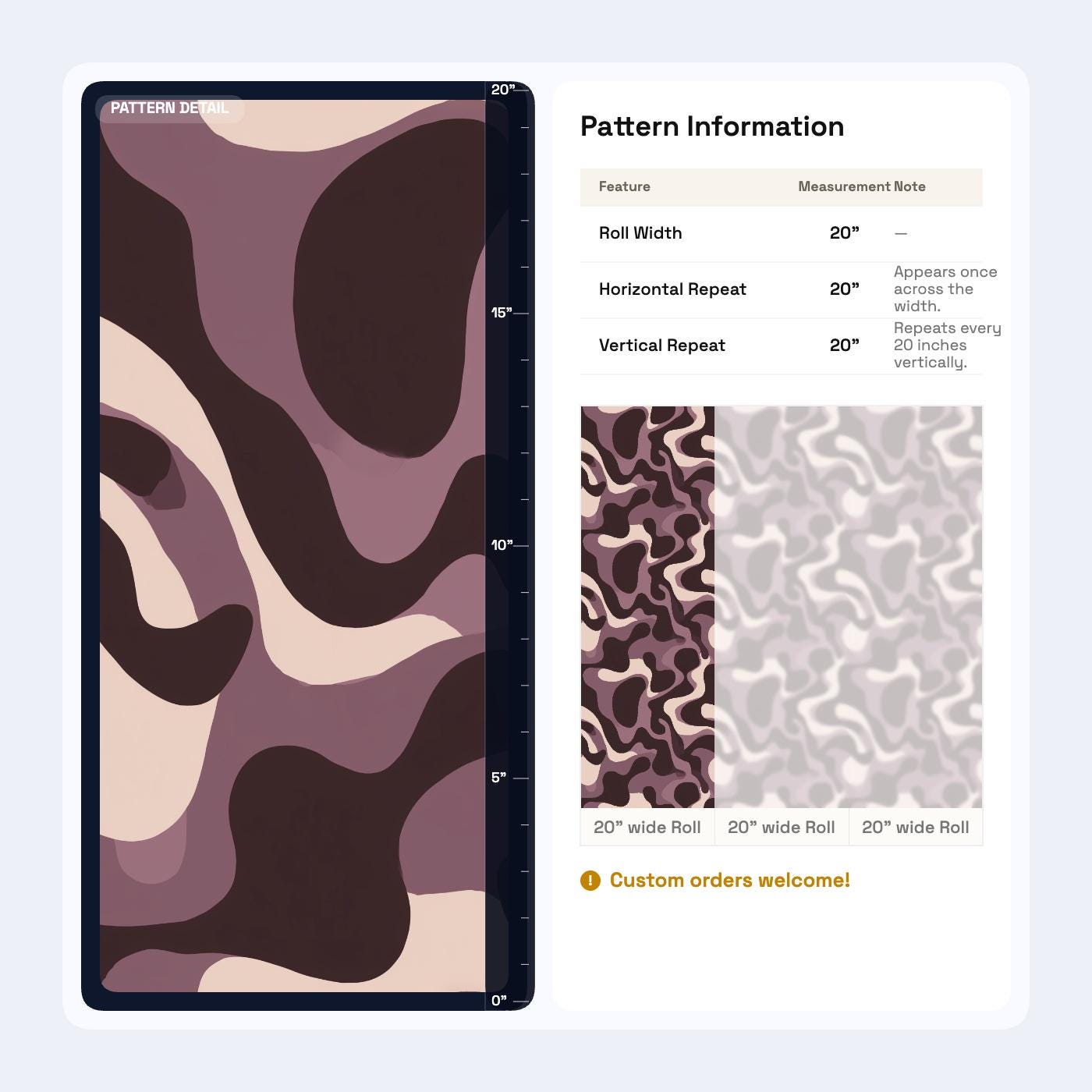 Retro Abstract Wallpaper Mauve Brown Organic Shapes Mid Century Modern Decor