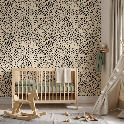 Dalmatian Spot Wallpaper Neutral Animal Print Modern Minimalist Wall Decor