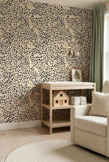 Dalmatian Spot Wallpaper Neutral Animal Print Modern Minimalist Wall Decor