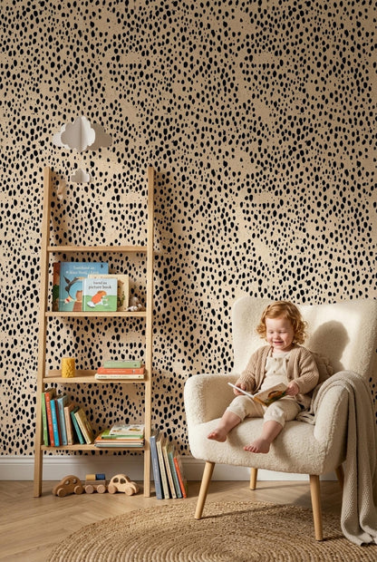 Dalmatian Spot Wallpaper Neutral Animal Print Modern Minimalist Wall Decor