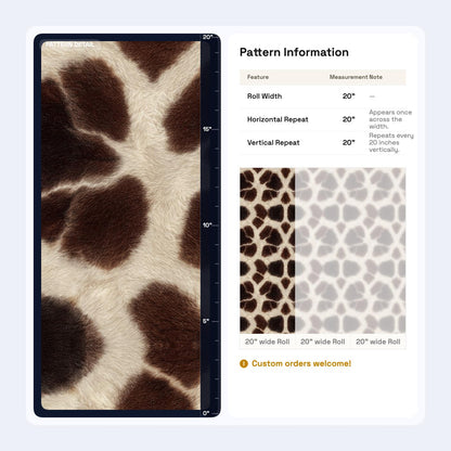 Giraffe Print Wallpaper Safari Luxe Animal Pattern Neutral Brown Statement Decor