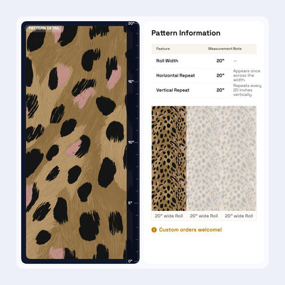 Blush Leopard Print Wallpaper Chic Animal Pattern Pink Beige Glam Accent Wall Decor