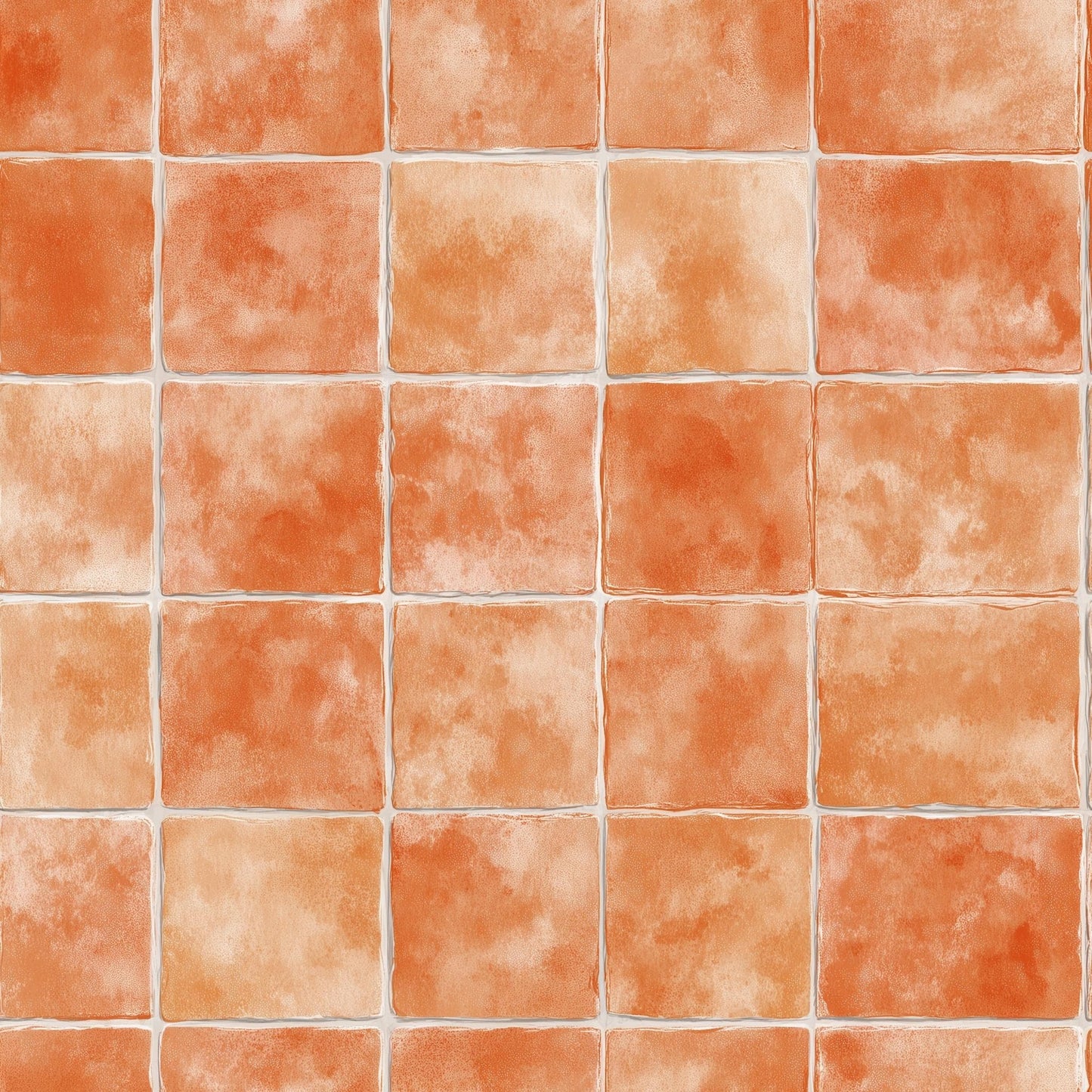 Terracotta Tile Wallpaper Mediterranean Spanish Inspired Ceramic Pattern Rustic Wall Decor